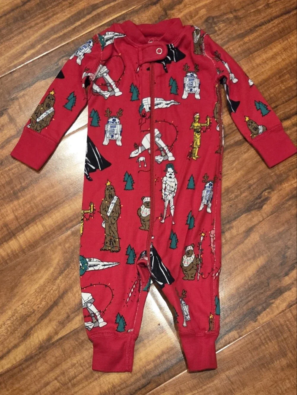 Hanna Andersson EUC 3-6 Months Star Wars Holiday One-piece Pj Romper